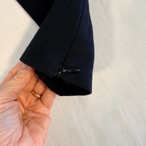 Tart Womens XS Black Lamb Leather Front Ponte Knit Leggings Ankle Zip Moto Pants - Picture 9 of 13